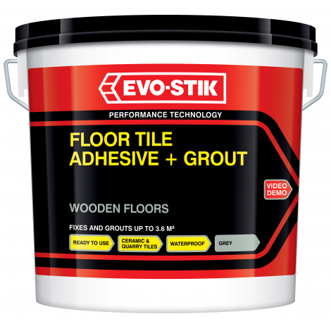 Floor tile adhesive and grout for wooden floors