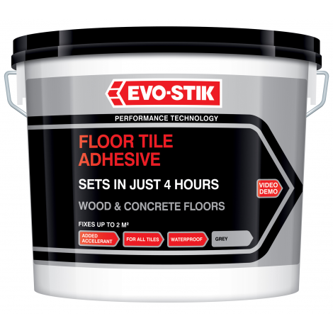 Floor tile adhesive fast set for wood and concrete floors