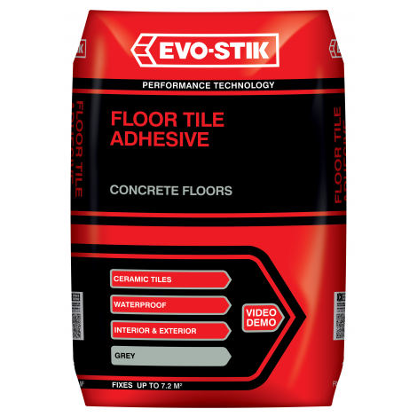 Floor tile adhesive for concrete floors