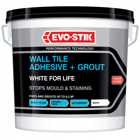 Wall tile adhesive and grout white for life
